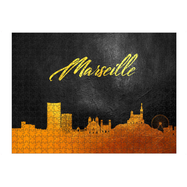 Puzzle Ravensburger "Marseille France Gold Skyline" artboxONE - Städte - Marseiile,France,Gold,Skyline,Frankreich,Stadt - Bild marseiile