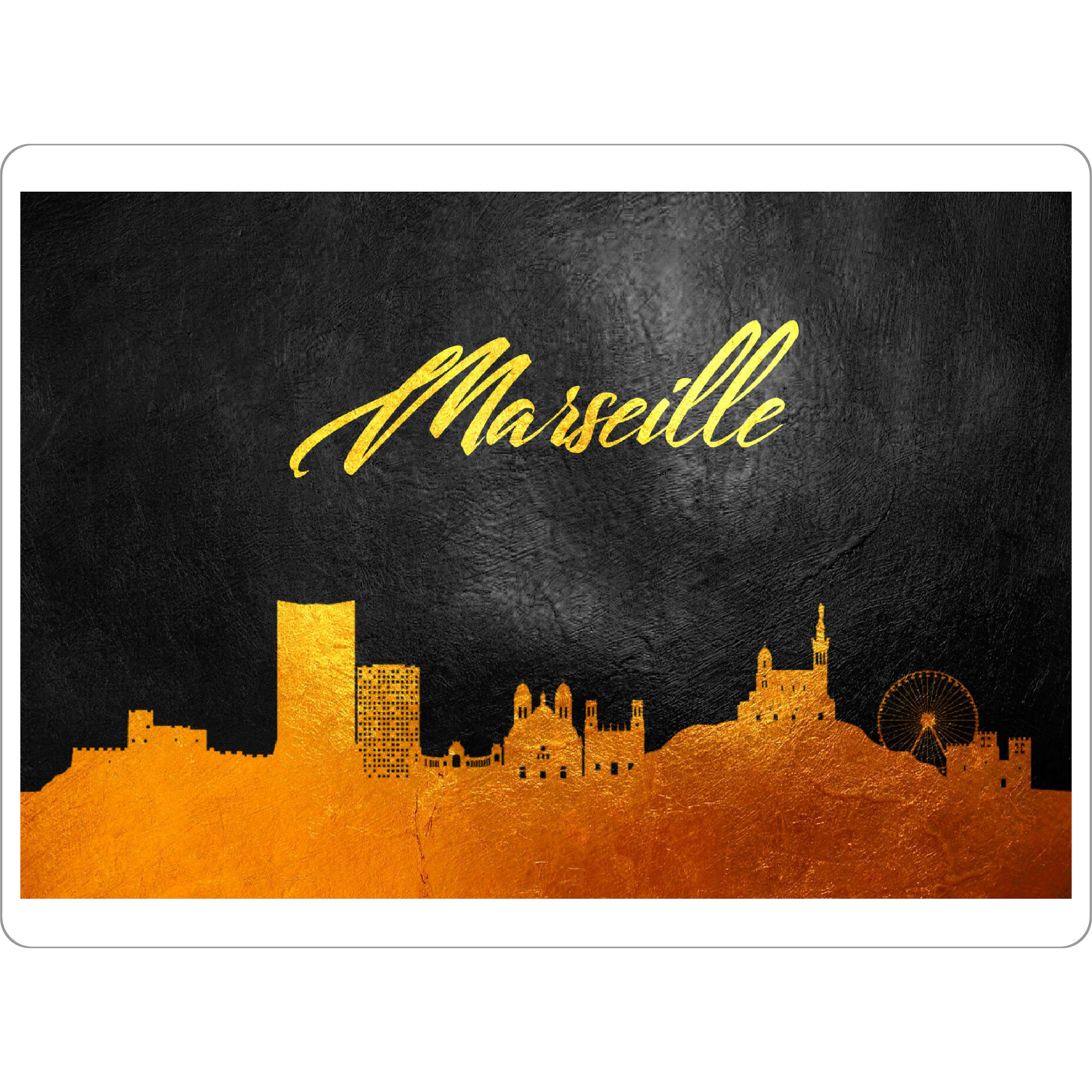 Tischset "Marseille France Gold Skyline" artboxONE - Städte - Marseiile,France,Gold,Skyline,Frankreich,Stadt - Bild marseiile