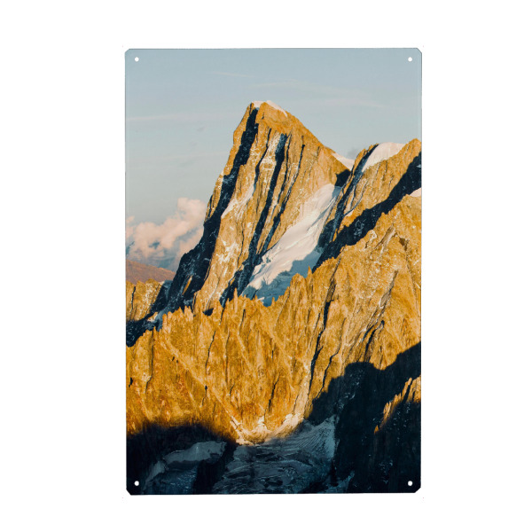 Holzbild "Grandes Jorasses im Abendlicht" artboxONE - Natur,Reise