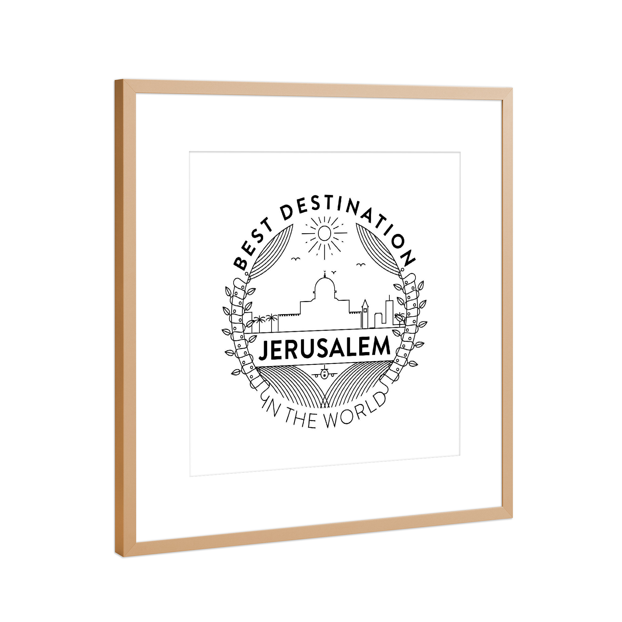 Poster mit Rahmen Kupfer "Jerusalem Badge" artboxONE - Städte,Reise