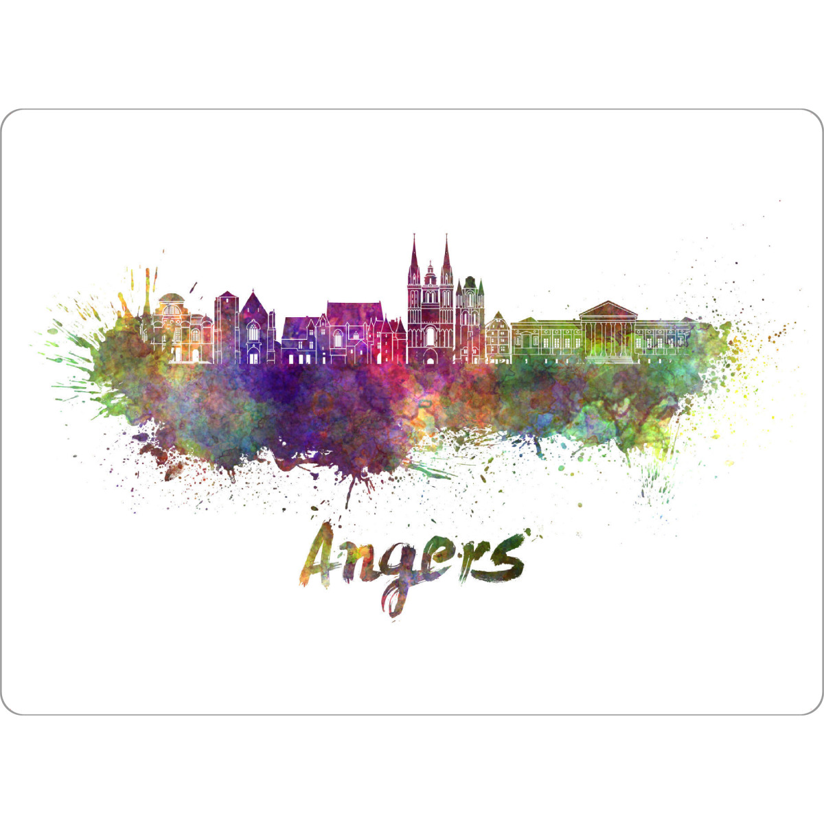 Tischset "Angers Skyline in watercolor-b" artboxONE - Städte,Reise,Abstrakt,Architektur