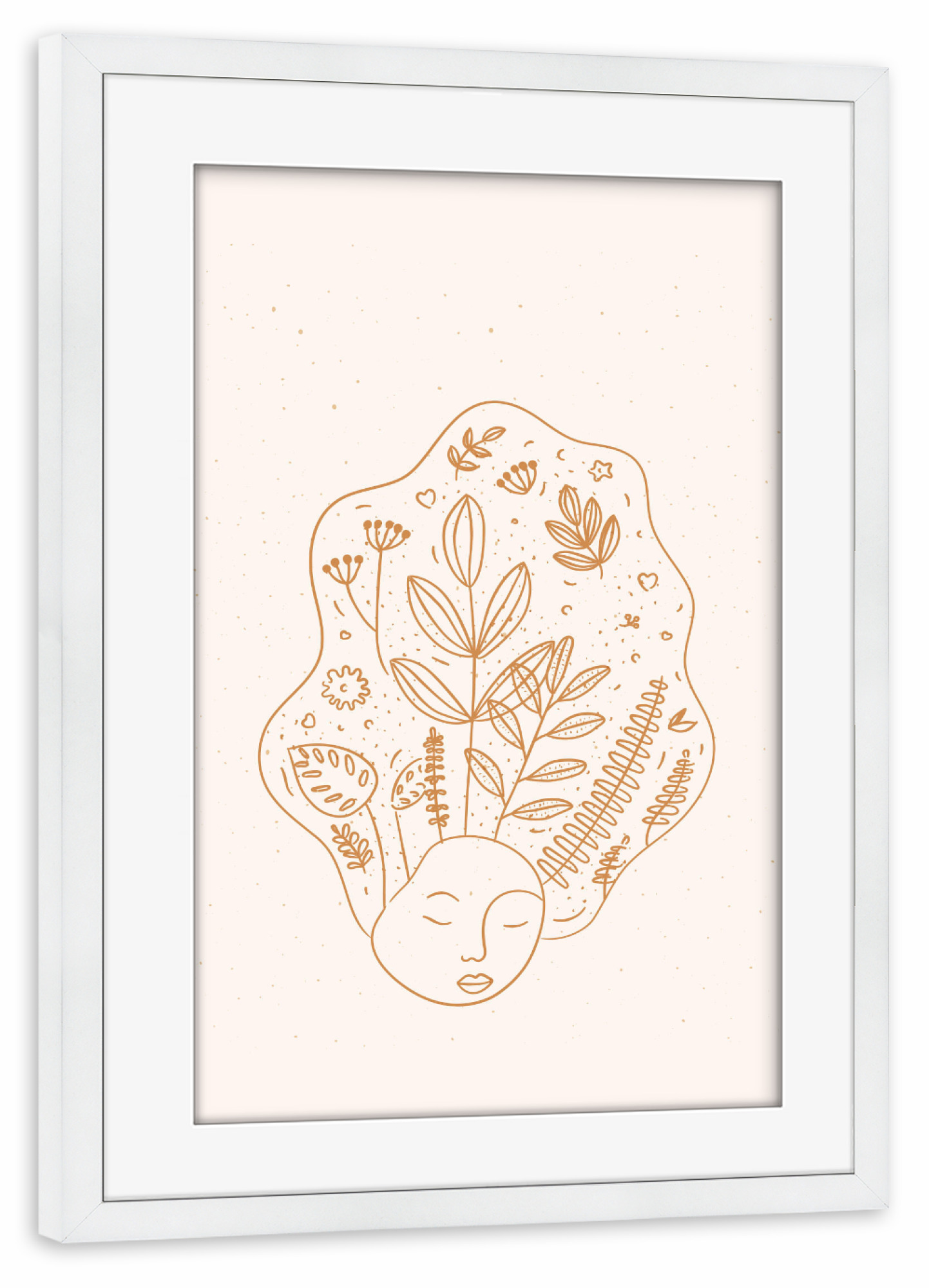 Poster mit Rahmen weiß "Floral art style icon woman head" artboxONE - Natur,Abstrakt,Menschen