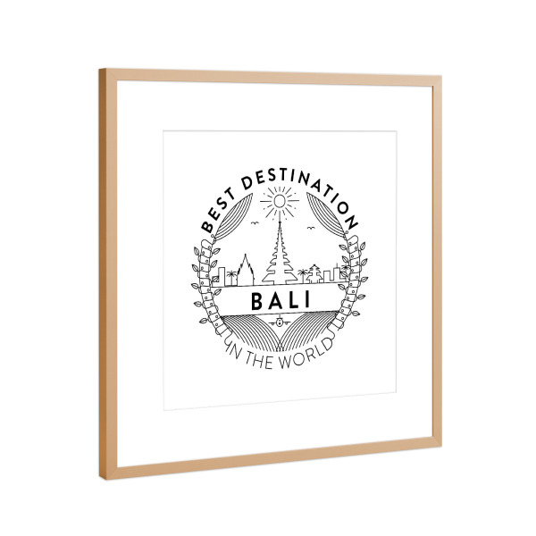 Poster mit Rahmen Kupfer "Bali Badge" artboxONE - Städte,Reise