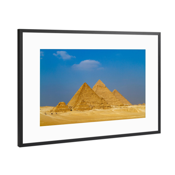 Poster mit Rahmen Schwarz (Metallic) "Die Pyramiden von Gizeh" artboxONE - Architektur