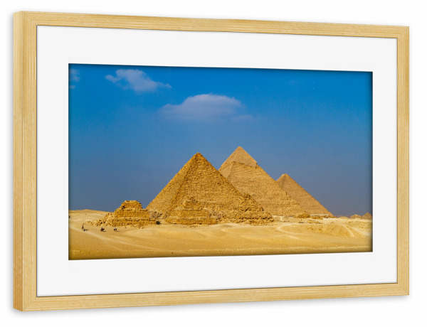 Poster mit Rahmen kiefer "Die Pyramiden von Gizeh" artboxONE - Architektur