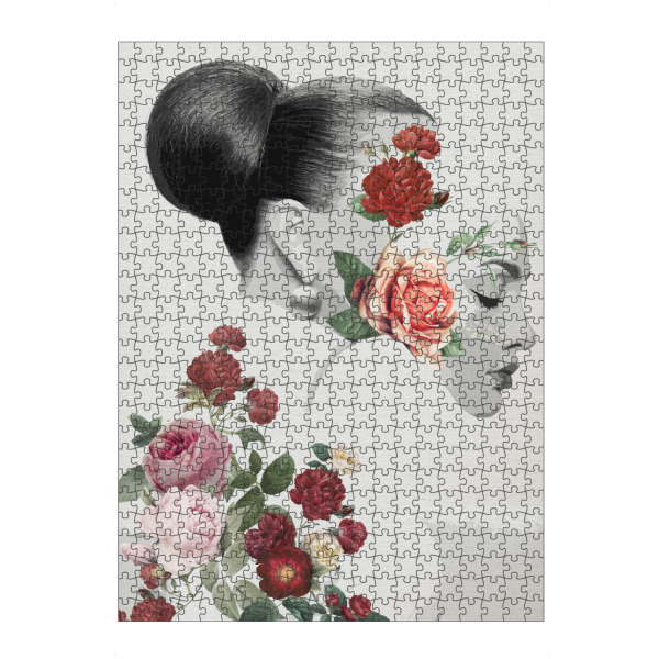 Puzzle Ravensburger "Facing Flowers" artboxONE - Floral,Für Mama - Collage,Abstract,Woman,Girl,Feminine,Lady,Flowers,Female,Frau,Floral,Pflanzen,Natur