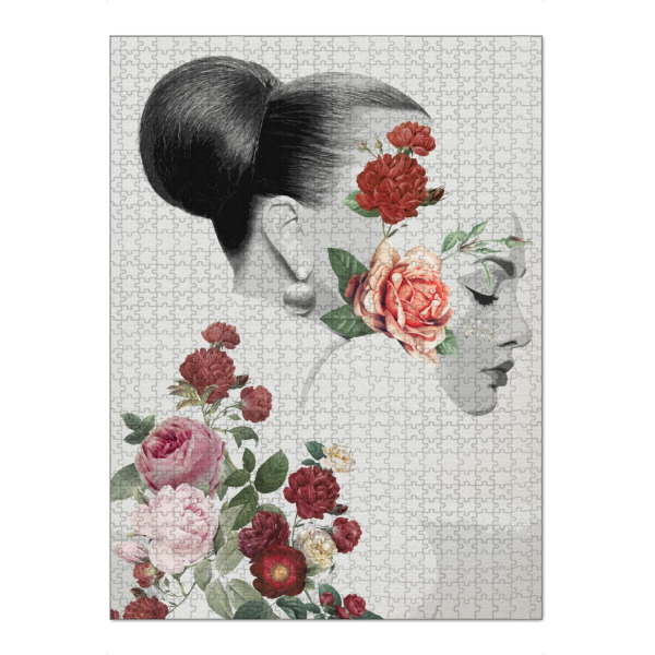 Puzzle Ravensburger "Facing Flowers" artboxONE - Floral,Für Mama - Collage,Abstract,Woman,Girl,Feminine,Lady,Flowers,Female,Frau,Floral,Pflanzen,Natur