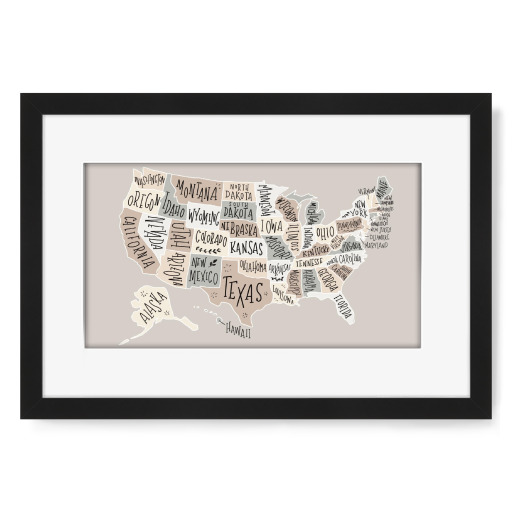 USA Karte Pastellfarben