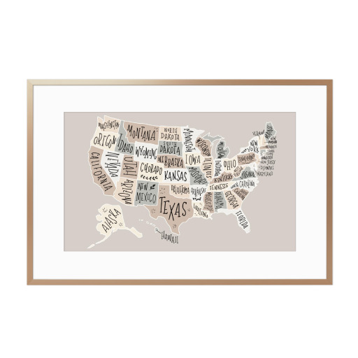 USA Karte Pastellfarben