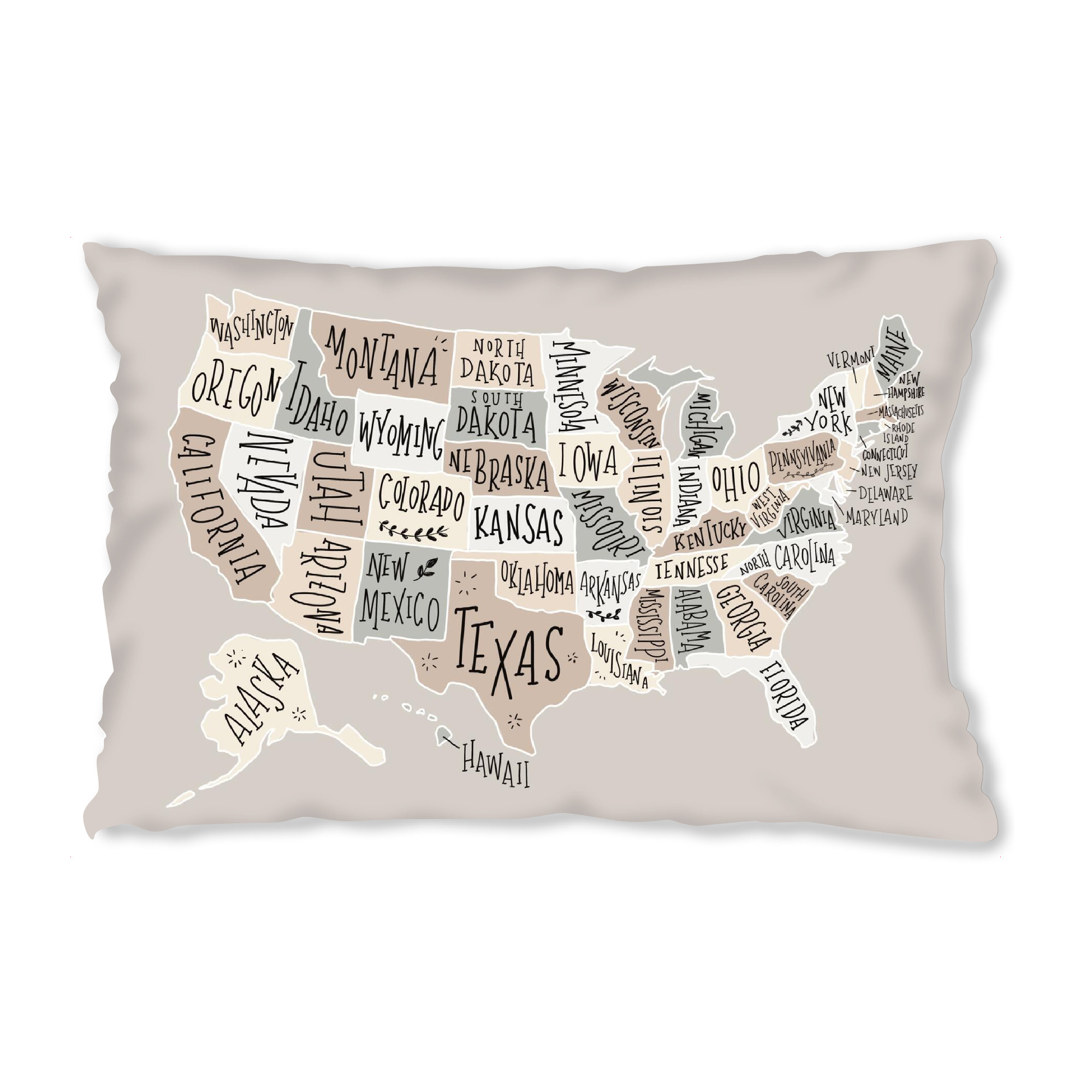 Design-Kissen "USA Karte Pastellfarben" artboxONE - Reise,Kartografie - Amerika,Map,Illustration,America,Pastel,Usa,Karte - Bild amerika
