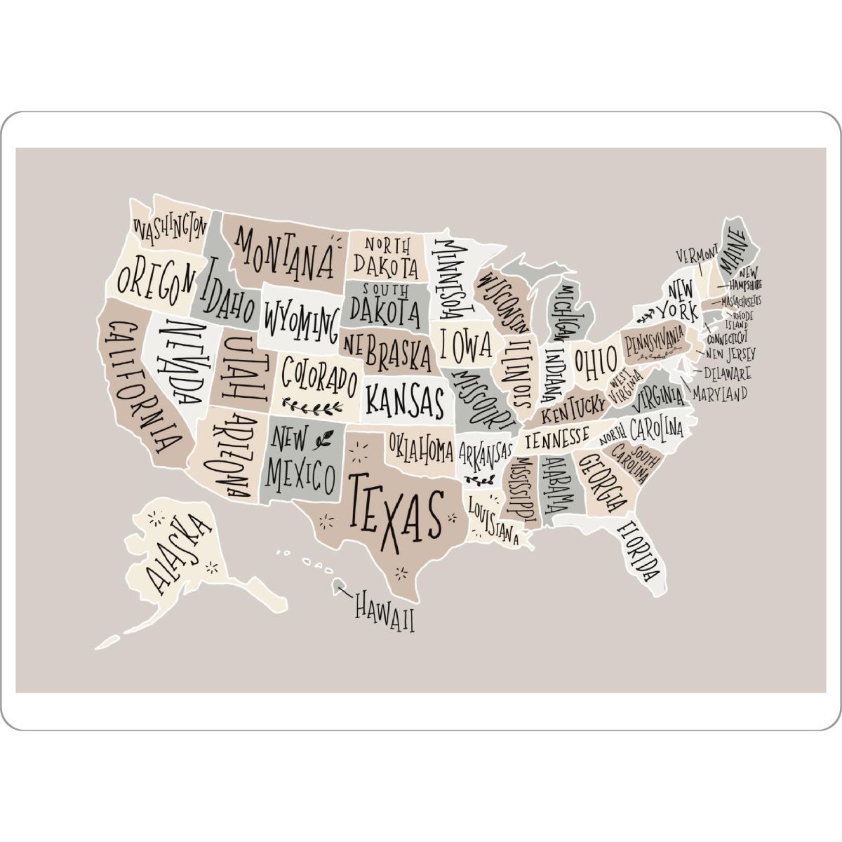 Tischset "USA Karte Pastellfarben" artboxONE - Reise,Kartografie - Amerika,Map,Illustration,America,Pastel,Usa,Karte - Bild amerika