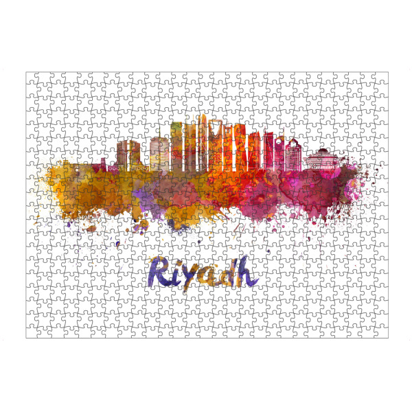 Puzzle Ravensburger "RIYADH skyline in watercolor" artboxONE - Städte,Abstrakt,Architektur
