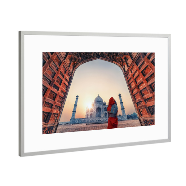 Poster mit Rahmen Silber "Indian Morning" artboxONE - Städte,Reise,Architektur,Reise / Asien,Reise / Länder