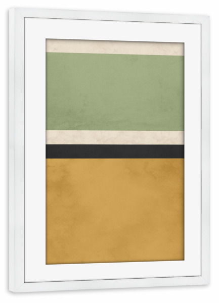 Poster mit Rahmen weiß "Line Shape Green" artboxONE - Abstrakt - Abstract,Geometric,Flower,Leaf,Shape,Modern,New,Square,Clean,Minimal