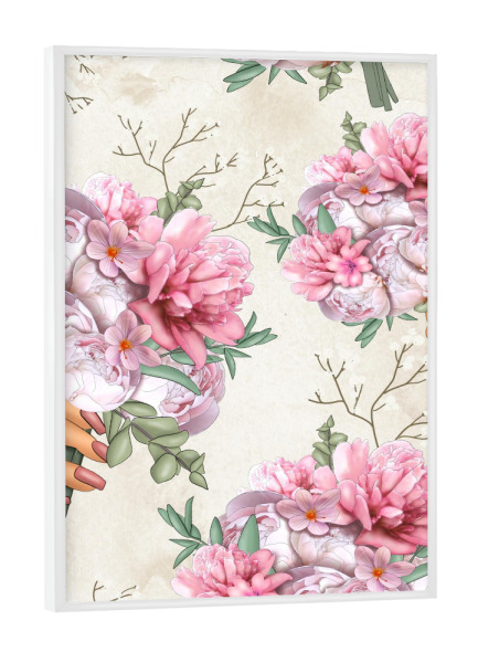 Poster mit weißem Rahmen "Pink Flower Pattern" artboxONE - Floral,Fashion,Für Mama,Festivals,Lustig