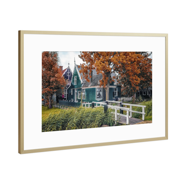 Poster mit Rahmen Gold "Dutch House" artboxONE - Natur,Reise,Architektur,Reise / Länder