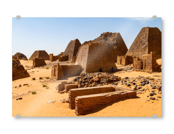 Acrylglasbild "Pyramiden im Sudan" artboxONE - Architektur,Reise / Afrika - Pyramide,Pyramiden,Sudan,Meroe,Nubien,Wüste,Sahara,Afrika,Pharao,Desert
