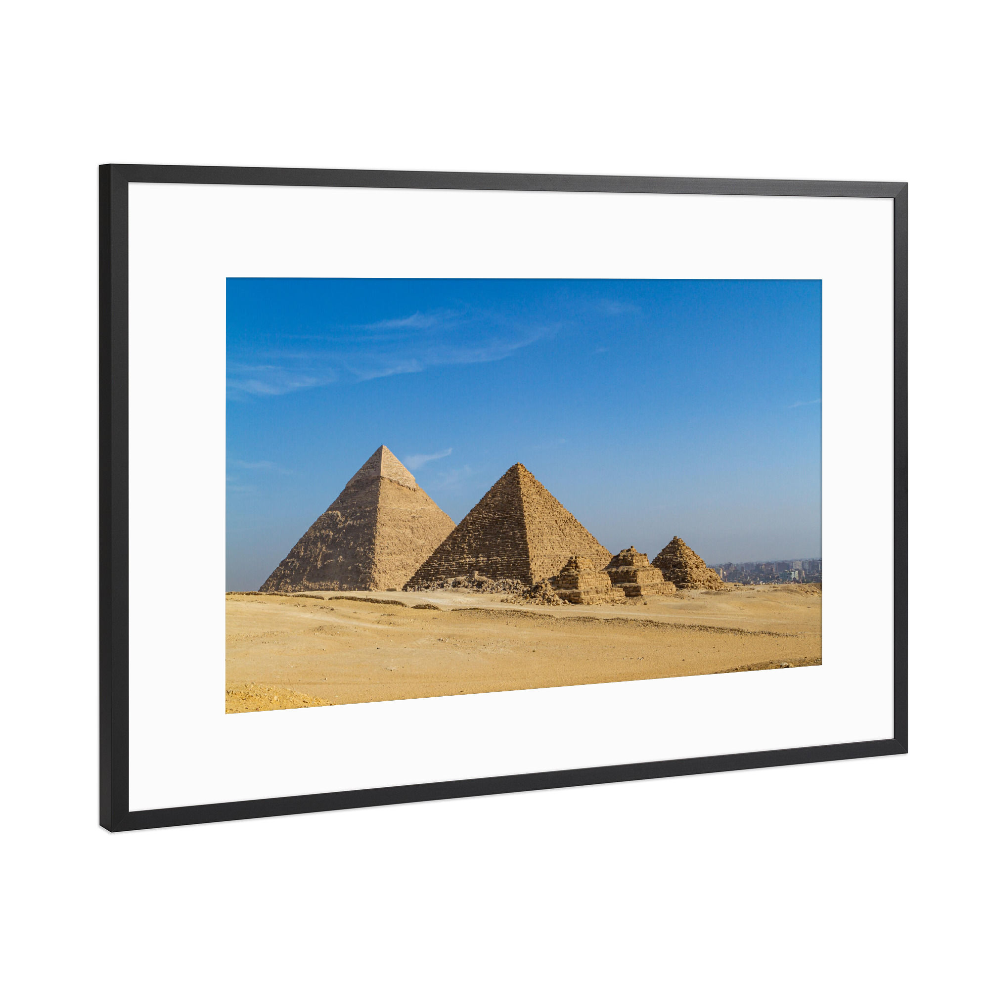 Poster mit Rahmen Schwarz (Metallic) "Die Pyramiden" artboxONE - Architektur