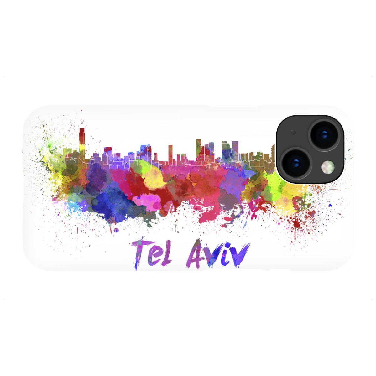 "TEL AVIV skyline in watercolor-x"für iPhone - Premium-Case Handyhülle artboxONE