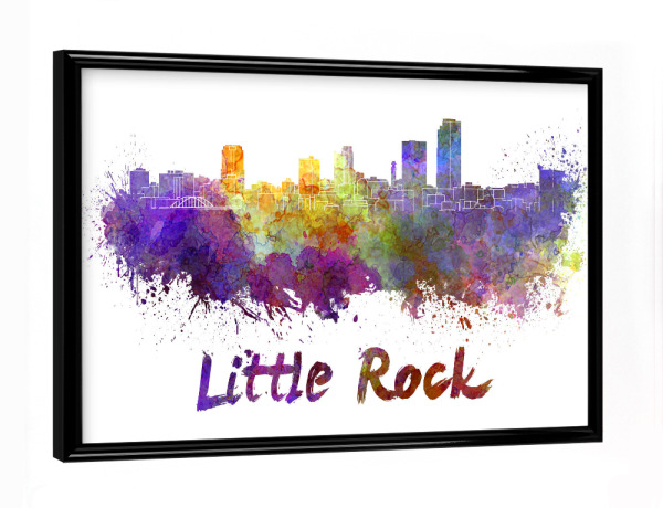 Poster mit schwarzem Rahmen "LITTLE ROCK skyline colorful" artboxONE - Städte,Abstrakt,Architektur
