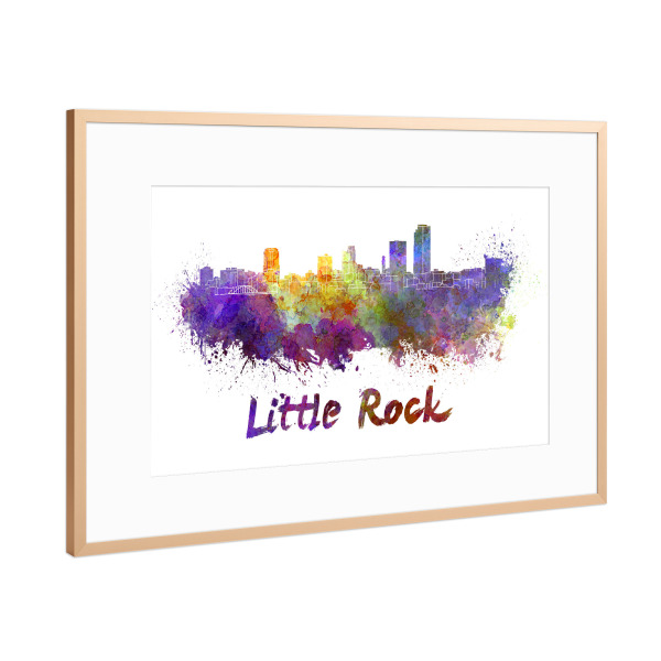 Poster mit Rahmen Kupfer "LITTLE ROCK skyline colorful" artboxONE - Städte,Abstrakt,Architektur