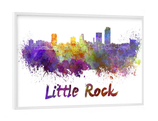 Poster mit weißem Rahmen "LITTLE ROCK skyline colorful" artboxONE - Städte,Abstrakt,Architektur