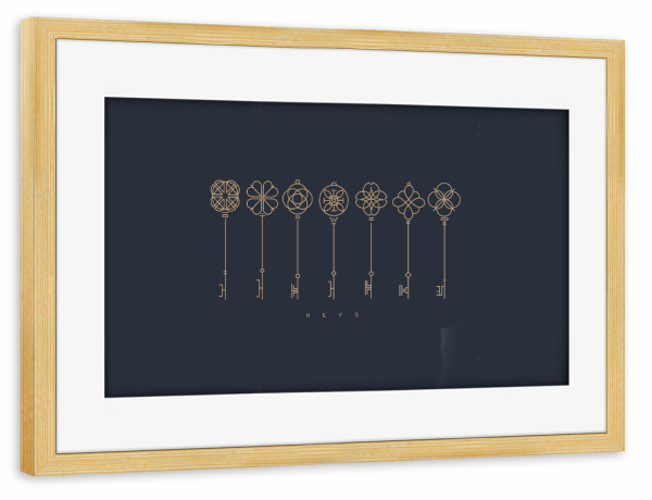 Poster mit Rahmen kiefer "Modern key collection grey" artboxONE - Abstrakt,Architektur,Streetart