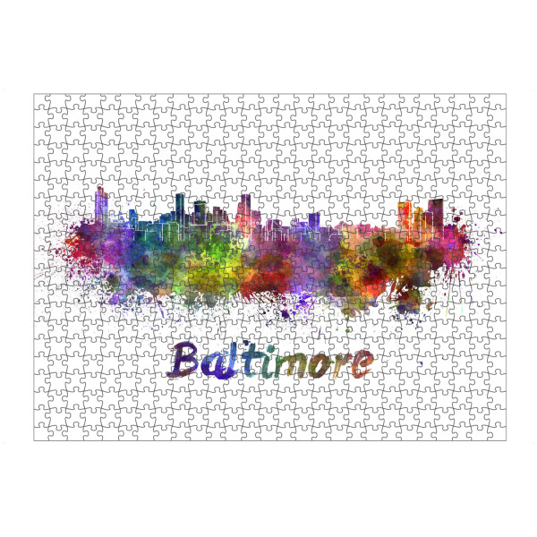 artboxONE Puzzle "BALTIMORE skyline in watercolor-b" artboxONE - Städte,Abstrakt,Architektur,Sport