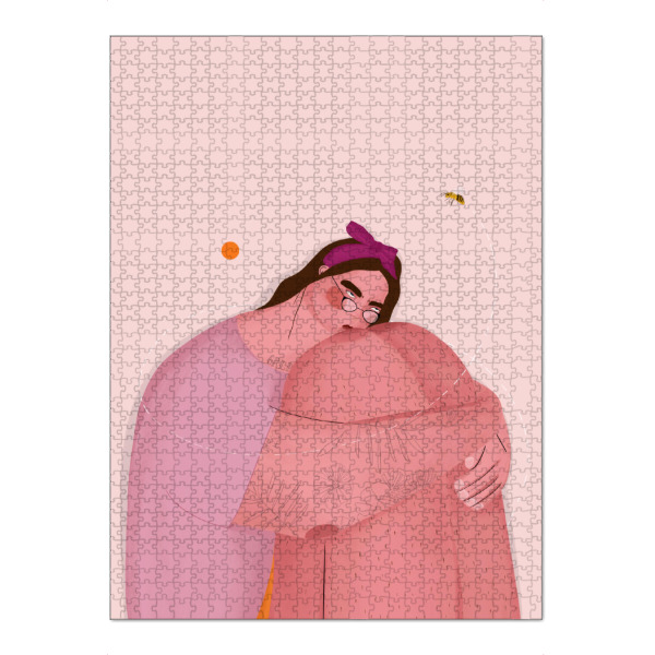 Puzzle Ravensburger "Oh. Ofi - Honey Bee and Girl" artboxONE - Natur,Menschen - Mensch,Ftau,Bienen,Natur,Tiere,Tatoos,Floral,Blumen,Blätter,Portrait