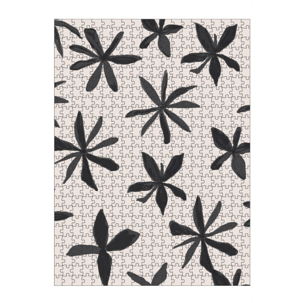 Puzzle Ravensburger "Black and White Eclectic Flowers" artboxONE - Floral,Abstrakt