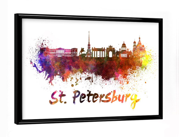 Poster mit schwarzem Rahmen "SAINT PETERSBURG skyline-l" artboxONE - Städte,Abstrakt,Architektur