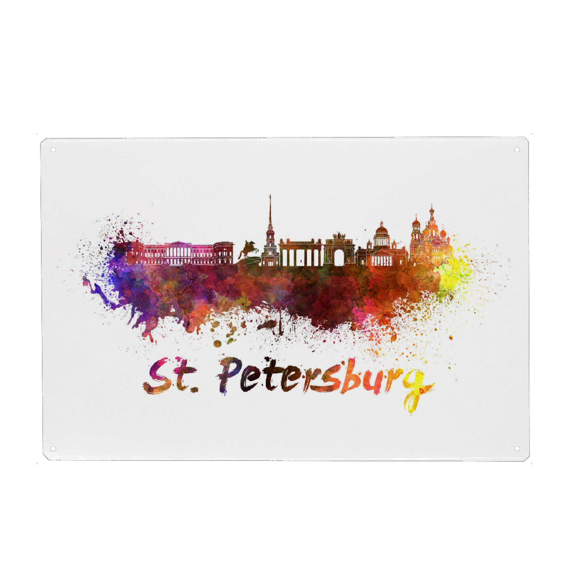 Holzbild "SAINT PETERSBURG skyline-l" artboxONE - Städte,Abstrakt,Architektur