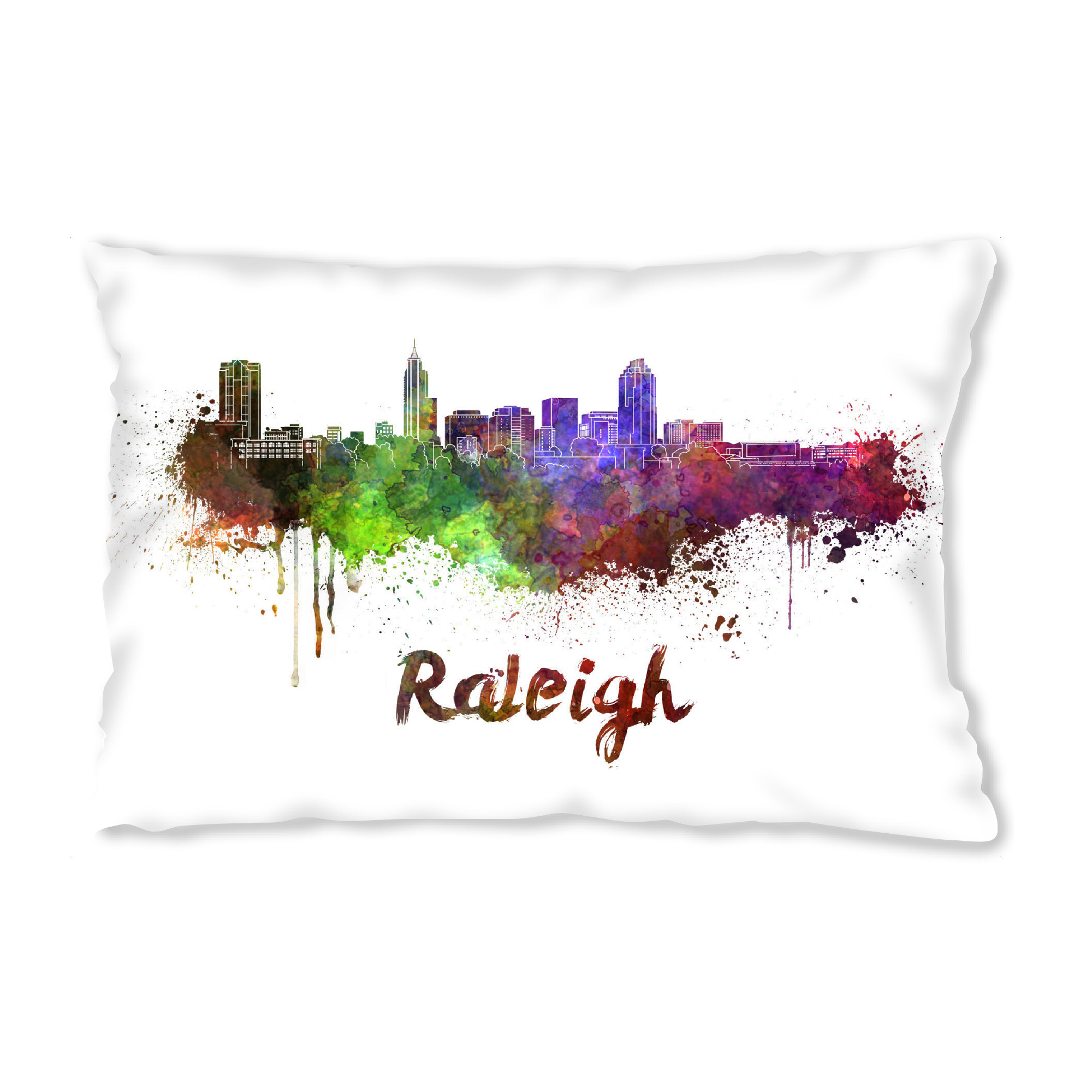 Design-Kissen "RALEIGH skyline in watercolor" artboxONE - Städte,Abstrakt,Architektur