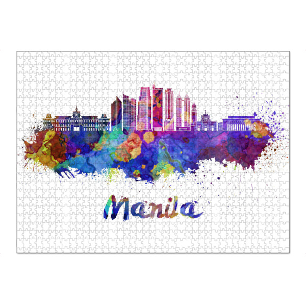 Puzzle Ravensburger "MANILA skyline in watercolor-j" artboxONE - Städte,Abstrakt,Architektur
