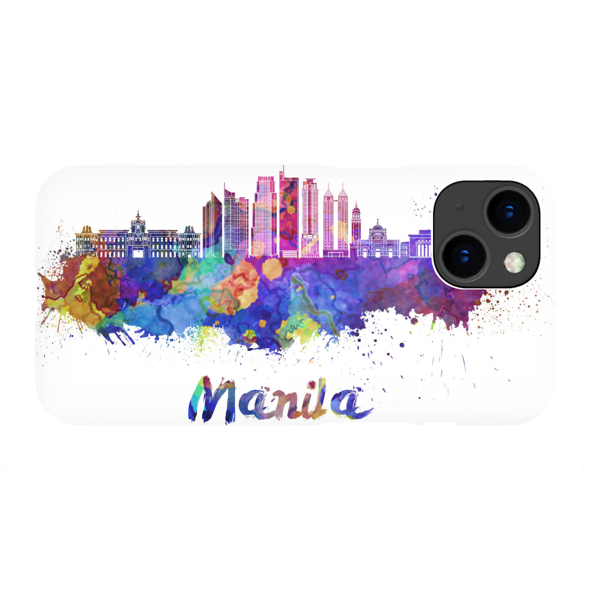"MANILA skyline in watercolor-j"für iPhone - Premium-Case Handyhülle artboxONE