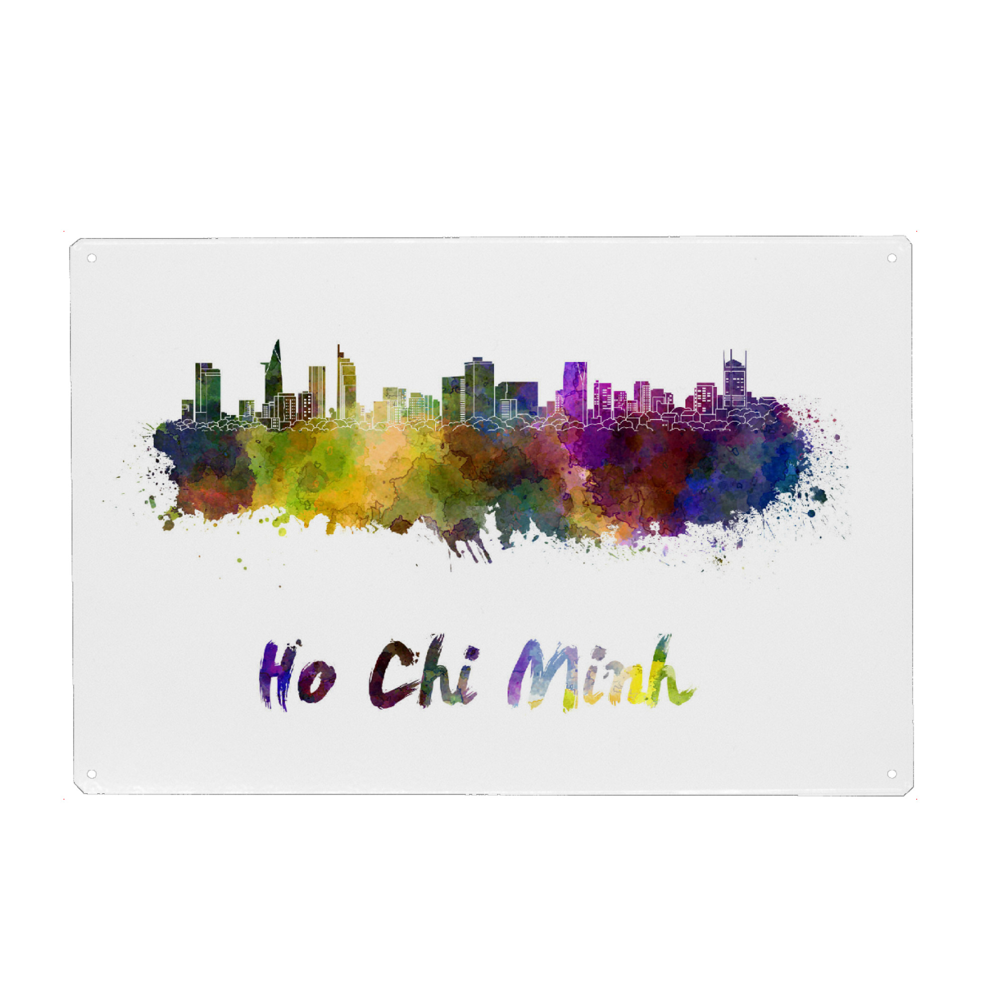 Metall Poster "HO CHI MINH skyline-b" artboxONE - Städte,Abstrakt,Architektur