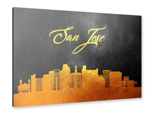 Alu-Dibond "San Jose California Gold" 30x20 cm artboxONE