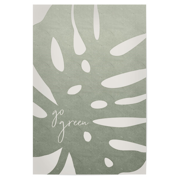 Poster 30x20 cm "Go green - Umweltbewusst handeln" artboxONE - Typografie,Natur,Floral