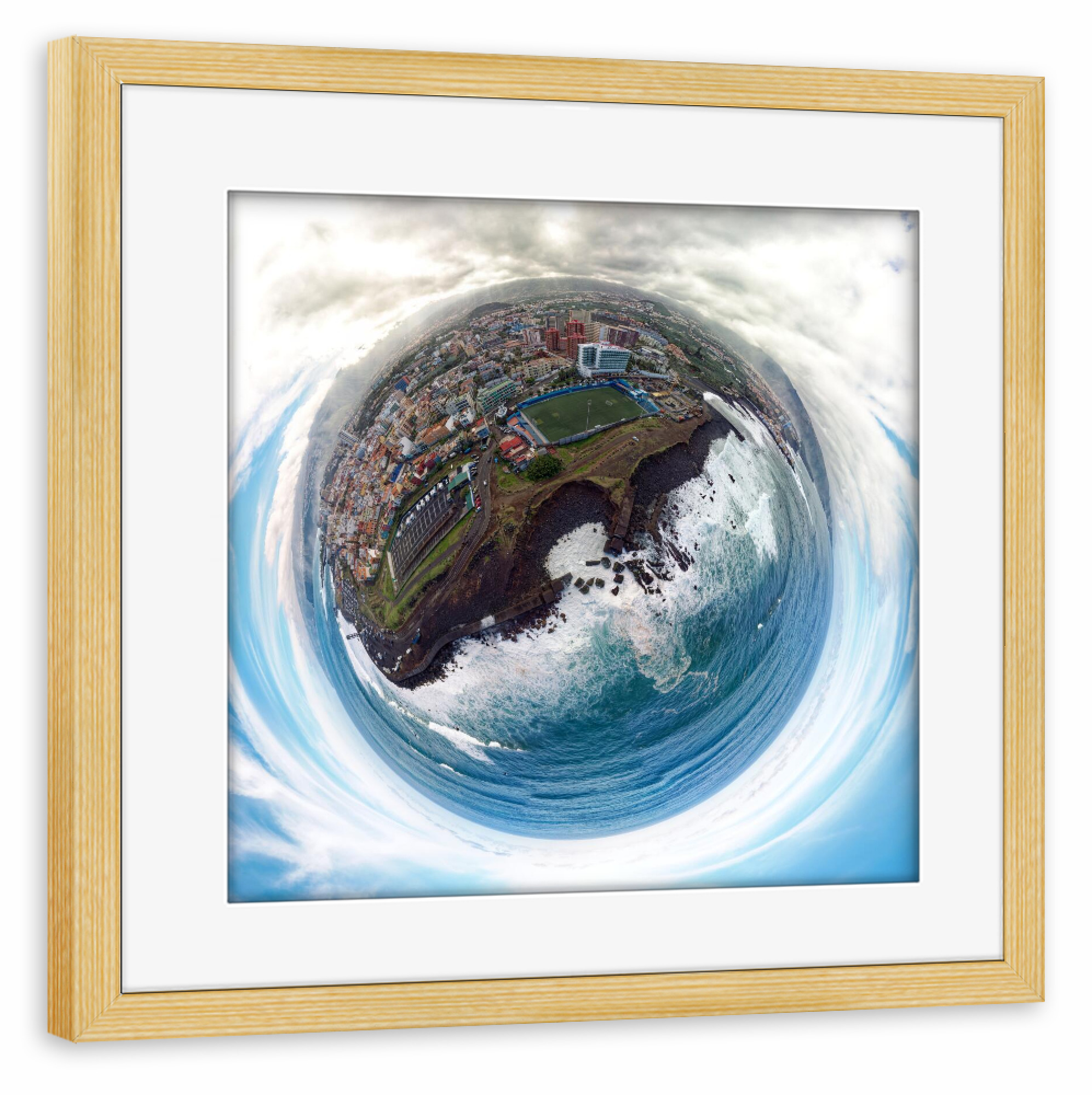 Poster mit Rahmen kiefer "Teneriffa - Ufer Puerto d l Cruz" artboxONE - Städte,Natur,Reise,Reise / Strand und Meer,Reise / Länder