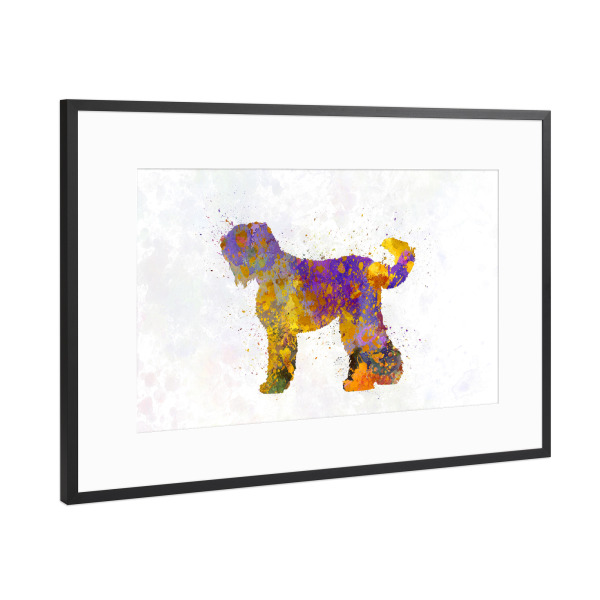 Poster mit Rahmen Schwarz (Metallic) "Russian Black Terrier dog" artboxONE - Tiere,Abstrakt