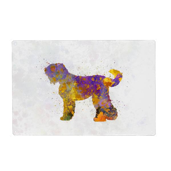 Holzbild "Russian Black Terrier dog" artboxONE - Tiere,Abstrakt - Dog,Pet,Animal,Mammal,Watercolor,Dog poster,Illustration,Abstract,Hund,Bunt,Colorful