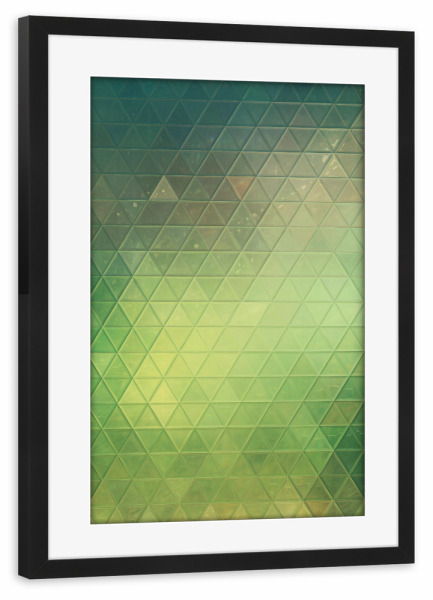 Poster mit Rahmen schwarz "Mosaic green" artboxONE - Abstrakt,Geometrie