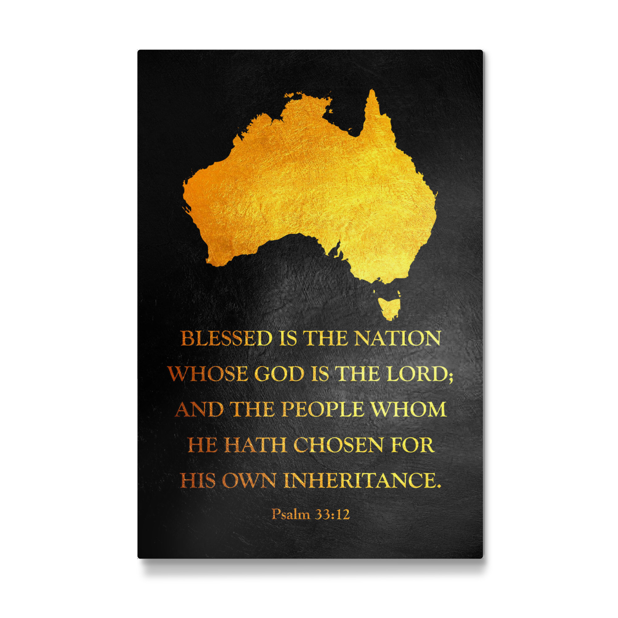 Galerie-Print "Australia Bible Verse Gold Map" 30x20 cm artboxONE