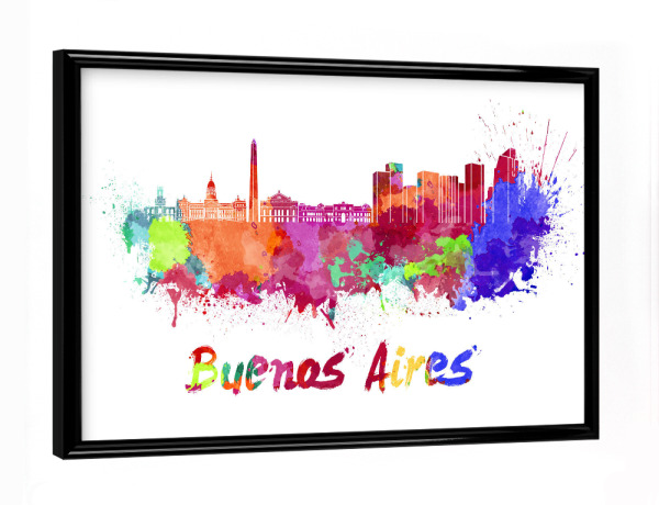 Poster mit schwarzem Rahmen "BUENOS AIRES skyline-b" artboxONE - Städte,Reise,Abstrakt,Architektur