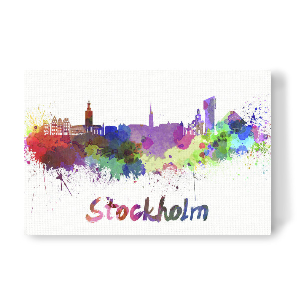 Leinwandbild "STOCKHOLM skyline in watercolor-x" artboxONE - Städte,Abstrakt,Architektur