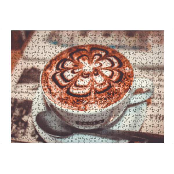 Puzzle Ravensburger "Coffee Time in Rome" artboxONE - Essen & Trinken - Cappuccino,Kaffee,Tasse,Zeitung,Rom,Nostalgie,Cafe,Trinken - Bild cappuccino
