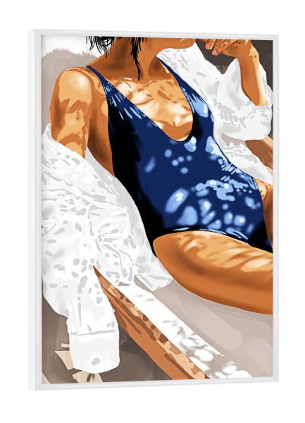 Poster mit weißem Rahmen "Girls Just Wanna Have Sun Painting" artboxONE - Menschen,Fashion