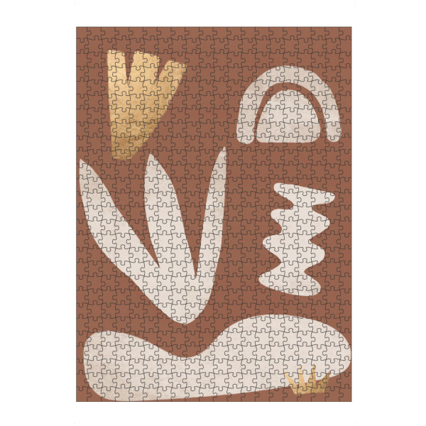 Puzzle Ravensburger "Crown Brown" artboxONE - Abstrakt,Geometrie - Abstract,Geometric,Flower,Leaf,Shape,Modern,New,Square,Clean,Minimal