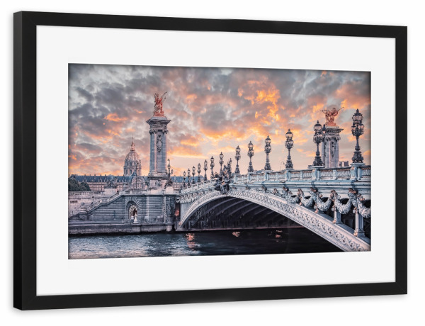 Poster mit Rahmen schwarz "Alexandre III Sunset" artboxONE - Städte,Reise,Architektur,Städte / Paris,Reise / Länder