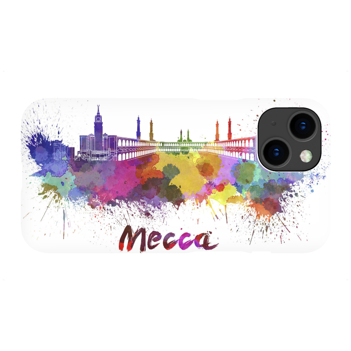 "MECCA skyline in watercolor-b"für iPhone - Premium-Case Handyhülle artboxONE